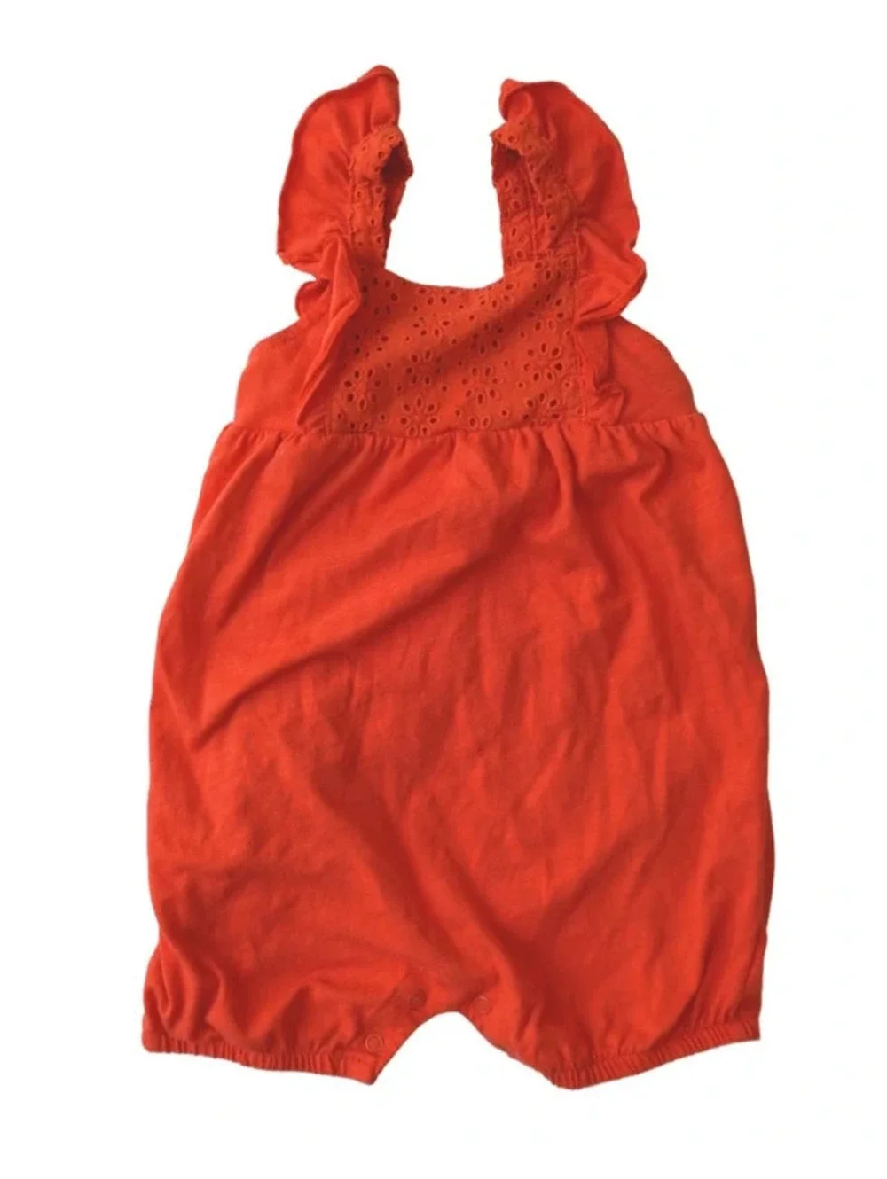 Carter’s Orange Eyelet Ruffle Romper – 24M